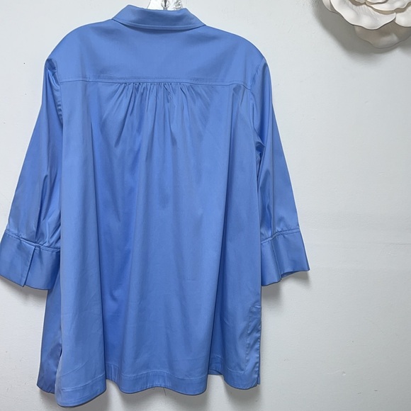 Chicos poplin side slit shirt size 2= 12 - Picture 6 of 10